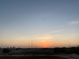 Sunset over the river