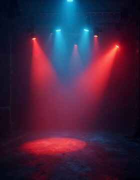 Backdrop With Illumination Of Red Spotlights For Flyers realistic image ultra hd high design
