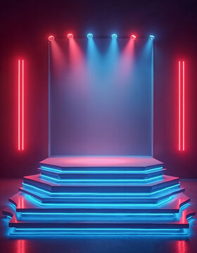 Backdrop With Illumination Of Red Spotlights For Flyers realistic image ultra hd high design
