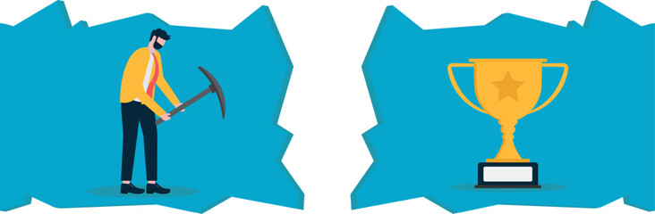 Businessman gave up when he was close to success, gave up halfway and lost his chance of success,

