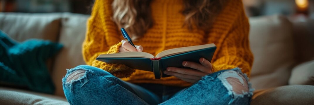 Journaling a Healthy Lifestyle Journey, documenting reflections on progress, aspirations, and personal growth in wellness and fitness