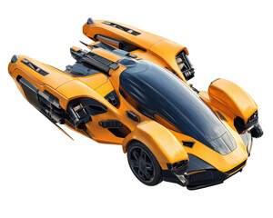 Fototapeta premium A yellow car with a black stripe