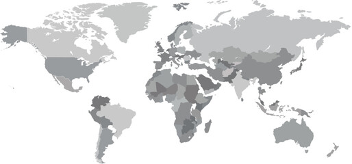 grey scale vector world map