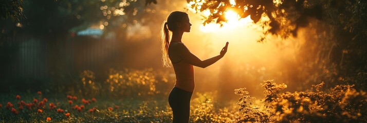 Morning Stretching Ritual, individual embracing sunlight, enhancing flexibility, promoting wellness, daily routine for a vibrant start