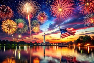Fototapeta premium Happy Independence Day Animation Motion Graphics in 4K UHD - Celebrating Freedom with Stunning Visual Effects and
