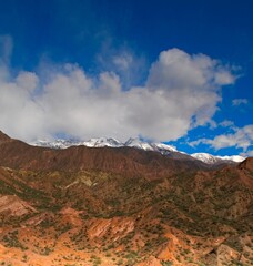 Snow capped Andes mountains near Potrerillos, Argentina.