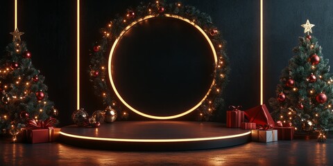  a circular podium for Christmas 