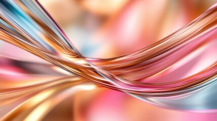 This captivating image features colorful metallic ribbons artfully twisted, showcasing the balance between chaos and harmony through graceful curves and a rich color palette.