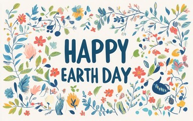 Obraz premium Happy Earth Day greeting card featuring 