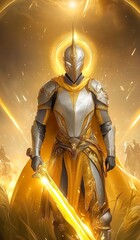 A_powerful_fantasy_mystic_holy_crusader_clad,generated ai