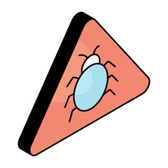A flat design icon of bug