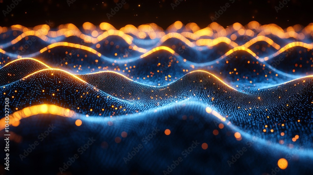 Poster background of abstract technology with lines and points. stock wire network. 4k renderings.