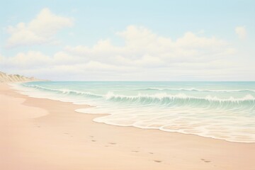 Painting of beach landscape outdoors horizon.