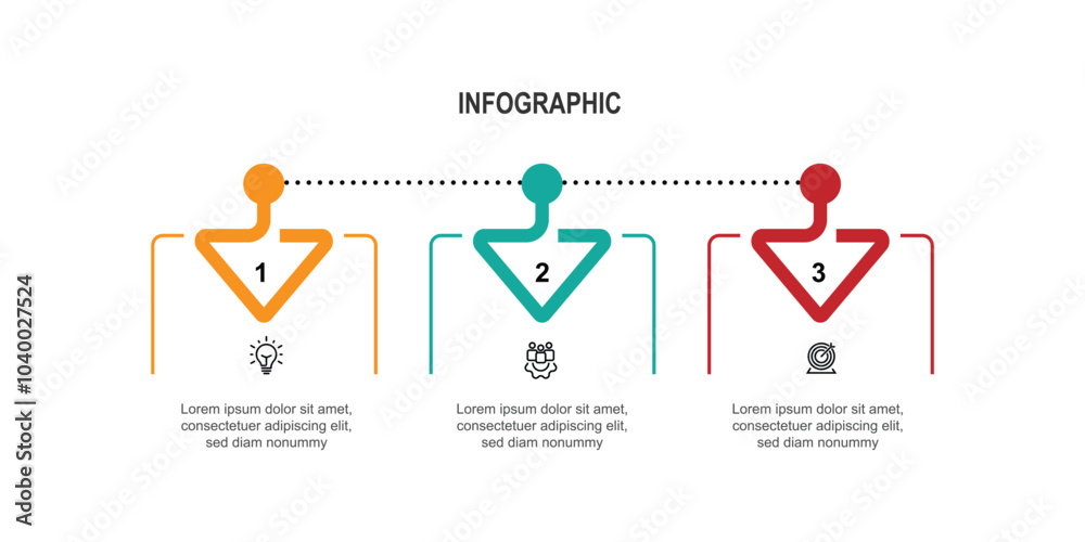 Poster timeline process template infographic with line and icons