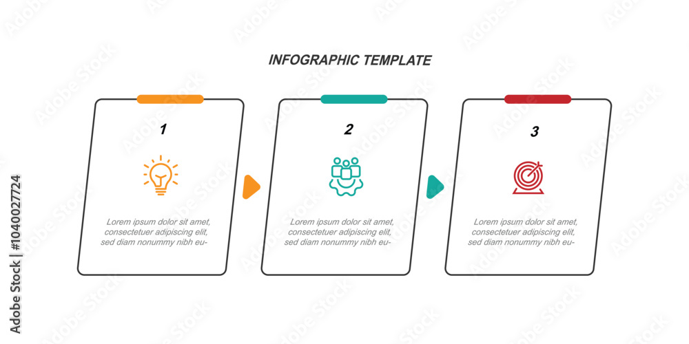Aufkleber 3 step columns infographic template vector 
