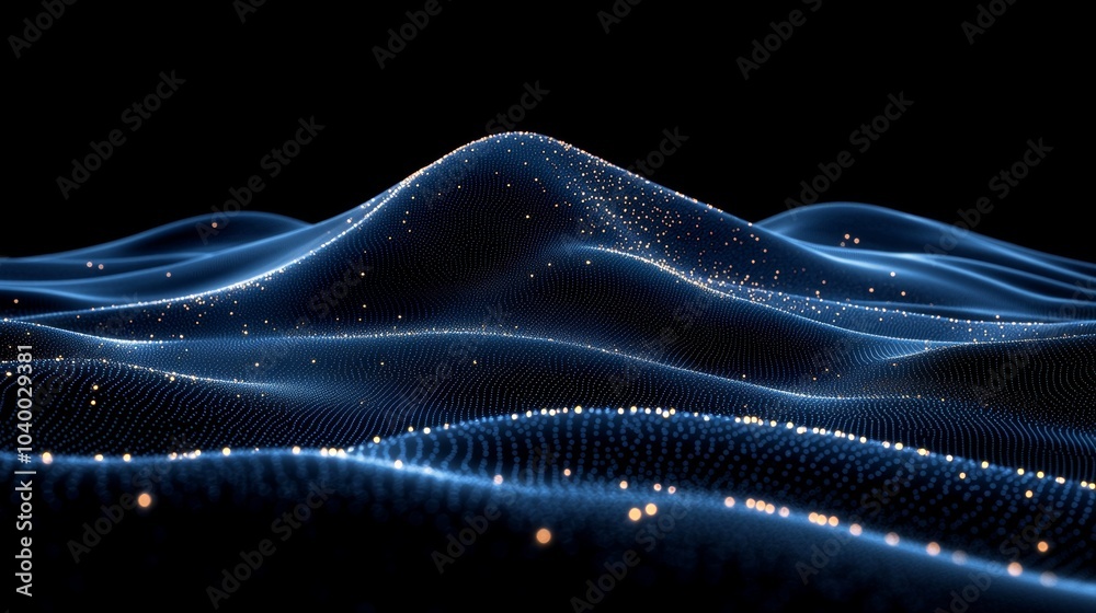 Poster connecting dots and lines on dark background. abstract background. 3d rendering. 4k.