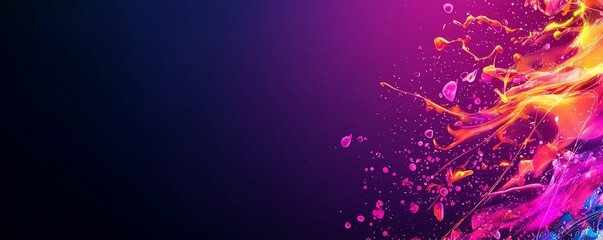 A splash of neon colors over geometric shapes, abstract, vivid, and dynamic