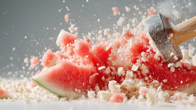 High Speed Action of Sledgehammer on Watermelon