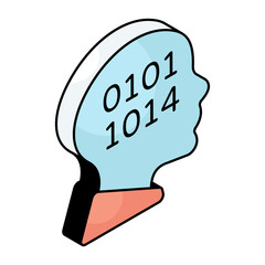 Modern design icon of binary mind