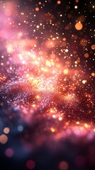 Obraz premium Colorful bokeh lights on dark background for festive celebrations