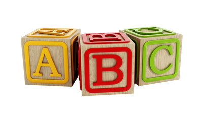 Toy blocks isolated on transparent background.