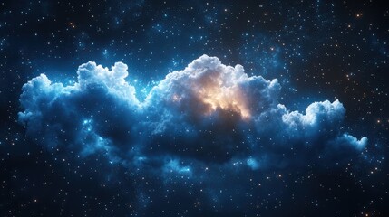 Fototapeta premium Digital Constellation: Business Professionals Harnessing Cloud Technology for Innovation