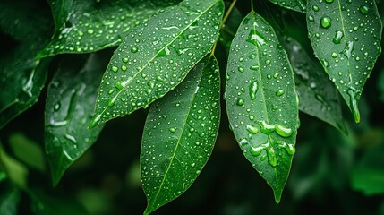 Fototapeta premium Glistening neem leaves after rain