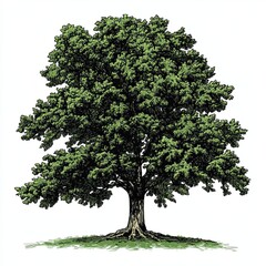 Obraz premium Lush green tree vector illustration