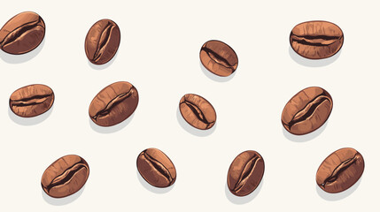 Coffee beans cafe isolated coffe on white background. Vector illustration