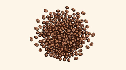 Coffee beans cafe isolated coffe on white background. Vector illustration