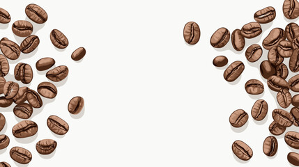 Coffee beans cafe isolated coffe on white background. Vector illustration
