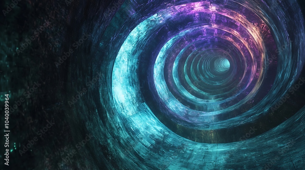Aufkleber Exploring a twilight dimension where time loops and light dances in infinite spirals