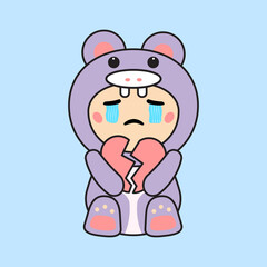 Cute Kids Character in Hippo Costume