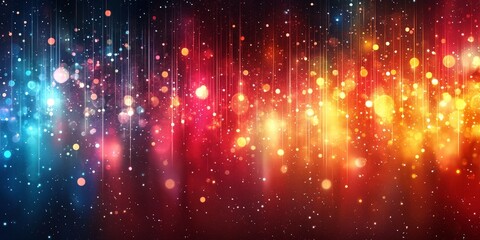 Obraz premium Colorful bokeh lights on dark background for festive celebrations