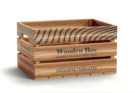 Wooden Storage Box Mockup