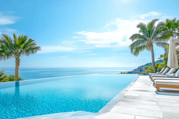 Fototapeta premium Luxury modern style at the exterior beach houses