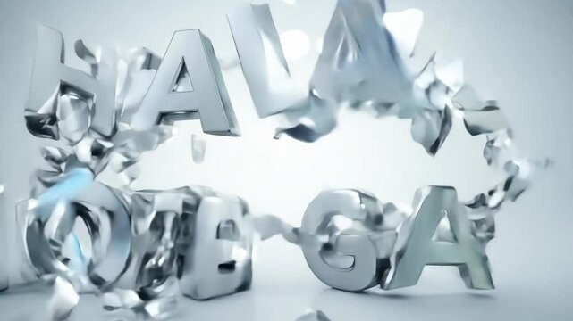 A black and white image of the word "halal mortgage" in white letters. The image is of a close up of the letters, with the letters appearing to be made of blocks. The image has a serious