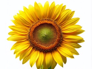 Fototapeta premium Isolated Sunflower on White Background for Bright and Vibrant Stock Photography