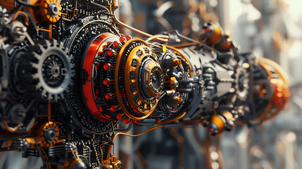 Explore the intricacies of Surrealist Robotics with an aerial view, capturing detailed gears, wires, and whimsical elements Show unexpected camera angles to ignite imagination and curiosity Offer a un