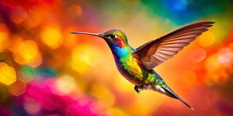 Kolibri Silhouette Art - Stunning Hummingbird Painting in Vibrant Colors for Nature Lovers and Art Enthusiasts