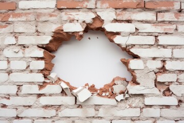 Backgrounds brick wall hole.