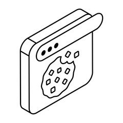 A flat design icon of web cookie