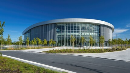 Obraz premium Modern Sports Facility with Striking Architecture