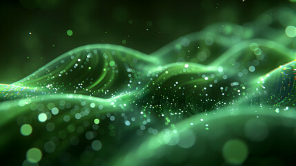 Abstract Green Bokeh Background with Light Effects