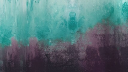 Obraz premium Teal and purple abstract art. Abstract art with a gradient of teal and purple colors. The texture evokes a feeling of depth and mystery.