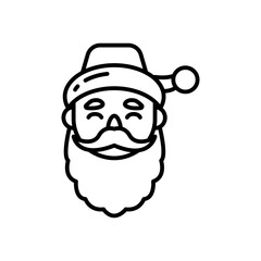 Santa Claus Outline Icon, Vector illustration