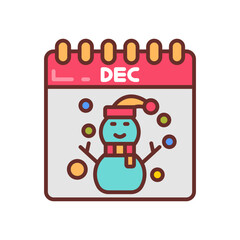 December Filled Icons , Vector illustration