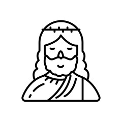 Jesus Outline Icon, Vector illustration