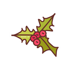 Naklejka premium Mistletoe Filled Icons , Vector illustration