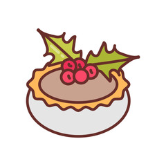 Mince Pies Filled Icons , Vector illustration